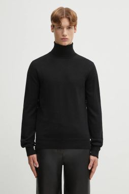 Vlnený sveter MM6 Maison Margiela čierna farba, ľahký, s rolákom, SH0HA0006.M13133.900