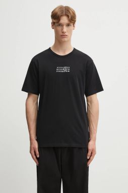 Bavlnené tričko MM6 Maison Margiela pánske, čierna farba, s potlačou, SH0GC0057.S24312.900