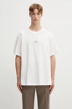 Bavlnené tričko MM6 Maison Margiela x MM6 Wardro pánske, biela farba, jednofarebné, SH0GC0032.S24312.101
