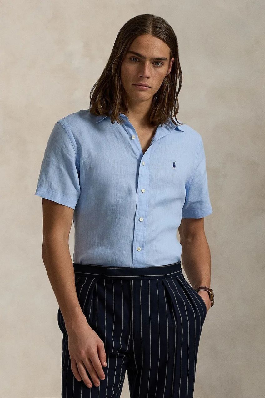 Ľanová košeľa Polo Ralph Lauren Sport Shirt regular, s golierom button-down, 710968912