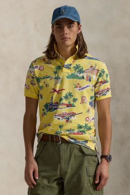 Bavlnené polo tričko Polo Ralph Lauren Polo Shirt žltá farba, vzorované, 710963485