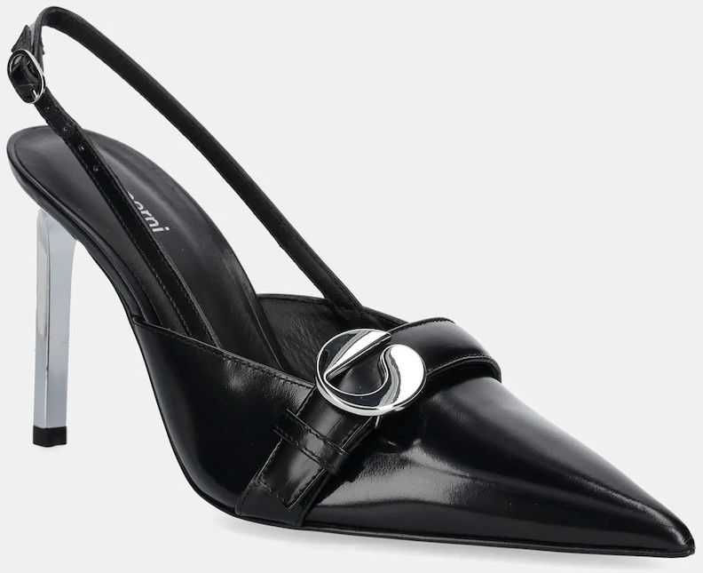Kožené lodičky Coperni Slingback Belt Heel čierna farba, COPSH82F6052