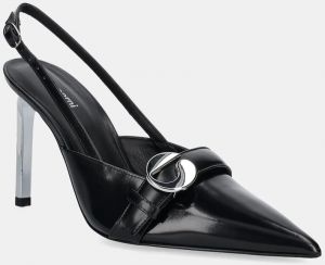 Kožené lodičky Coperni Slingback Belt Heel čierna farba, COPSH82F6052