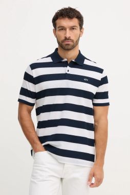 Bavlnené polo tričko Paul&Shark Knitwear modrá farba, vzorované, 99311002