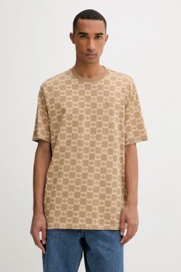 Bavlnené tričko adidas Originals Mg Lo Ss T pánske, béžová farba, vzorované, JY2970