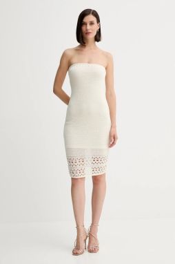 Šaty Guess LEAH béžová farba, mini, priliehavé, W5YK76 Z3P21