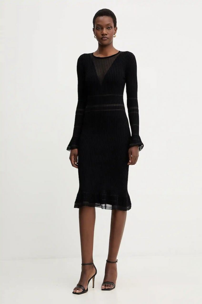 Šaty Herve Leger Connie čierna farba, mini, priliehavé, DSR8524099