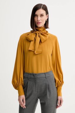 Hodvábna blúzka Weekend Max Mara GUIDO žltá farba, jednofarebná, 2525116036600