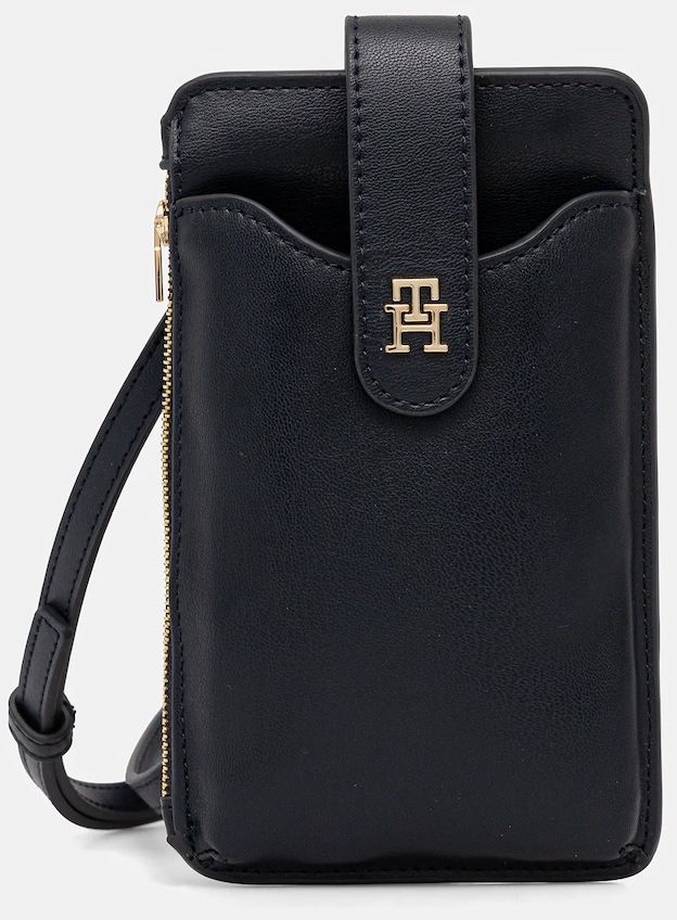 Peňaženka Tommy Hilfiger dámska, tmavomodrá farba, AW0AW17751