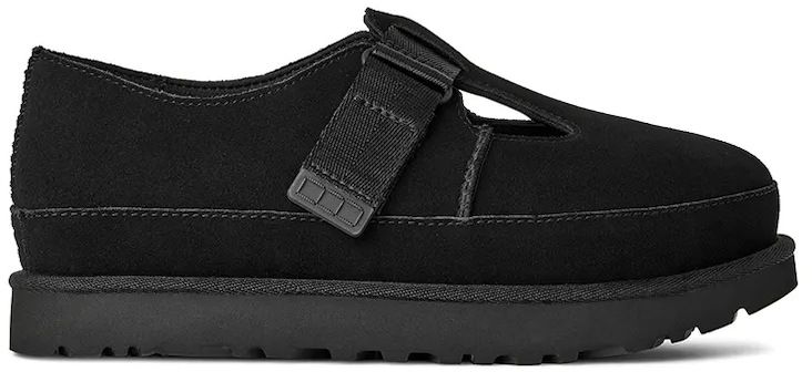 Semišové poltopánky UGG Goldenstar Mary Jane čierna farba, na platforme, 1171506.BLK