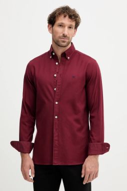 Bavlnená košeľa Hackett London bordová farba, regular, s golierom button-down, HM3010508