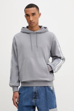 Mikina adidas Seasonal AOP šedá farba, s kapucňou, jednofarebná, JM1725