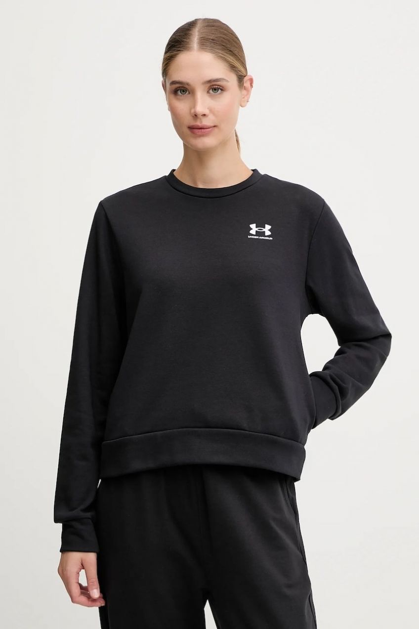Detská mikina Under Armour Rival Terry čierna farba, s potlačou, 1389659