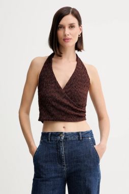Top Guess NALENY hnedá farba, vzorovaný, W5YP18 KCYE2