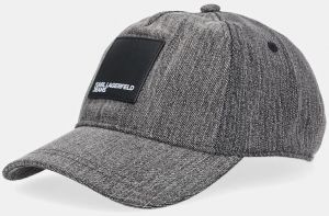 Bavlnená šiltovka Karl Lagerfeld Jeans šedá farba, A4W33076