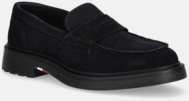 Semišové mokasíny Tommy Hilfiger HILFIGER COMFORT LWT SDE LOAFER tmavomodrá farba, FM0FM05727