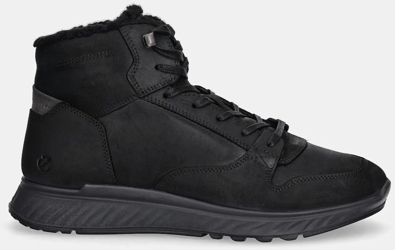 Nubukové topánky Ecco Exostride Mid Warm čierna farba, 835414-02001