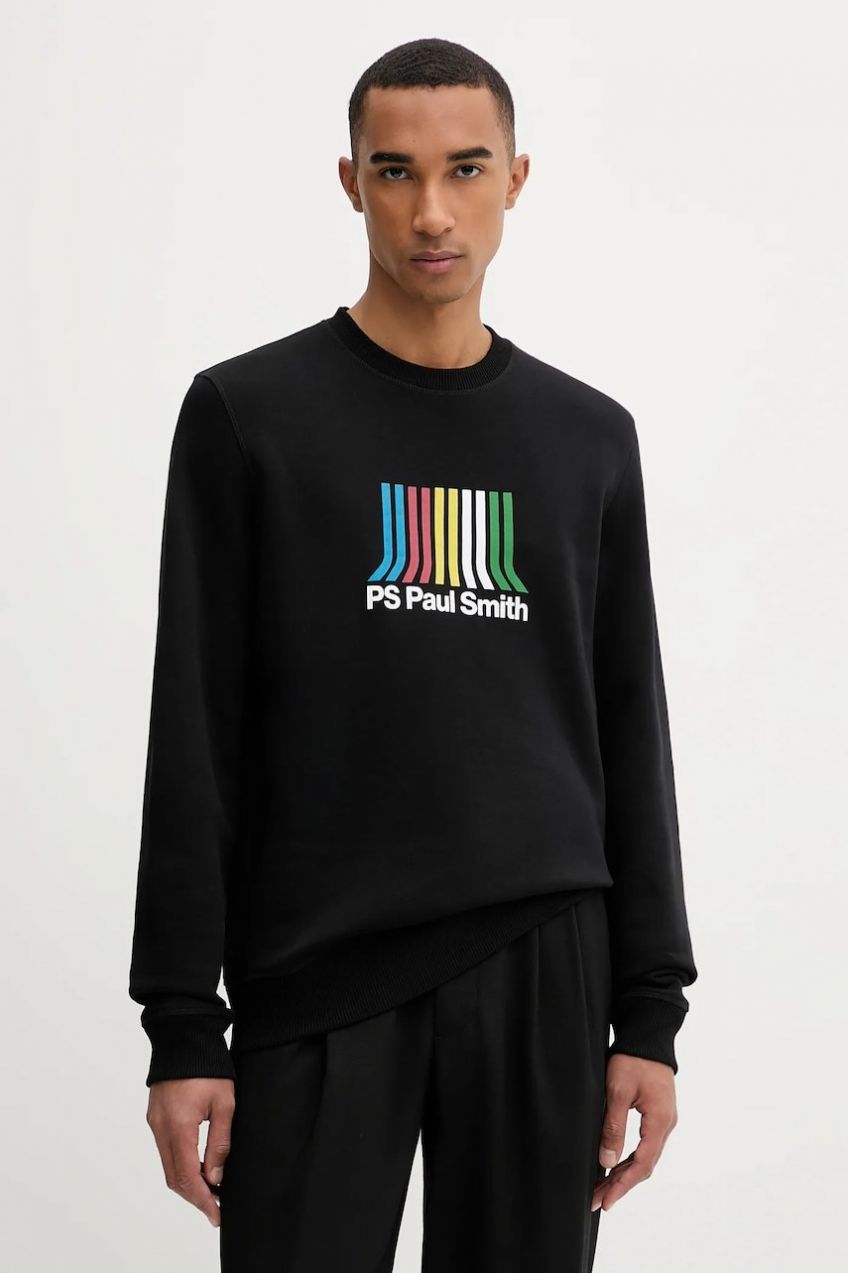 Mikina PS Paul Smith čierna farba, s potlačou, M2R-191Z-TP5408