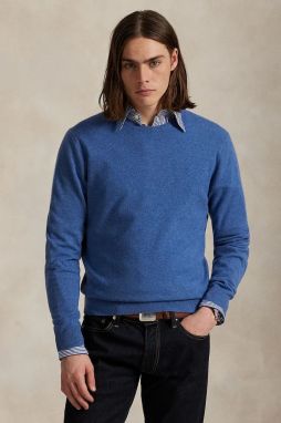 Vlnený sveter Polo Ralph Lauren modrá farba, 710974148