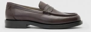 Kožené mokasíny AllSaints BLOOM LOAFER bordová farba, M021FC