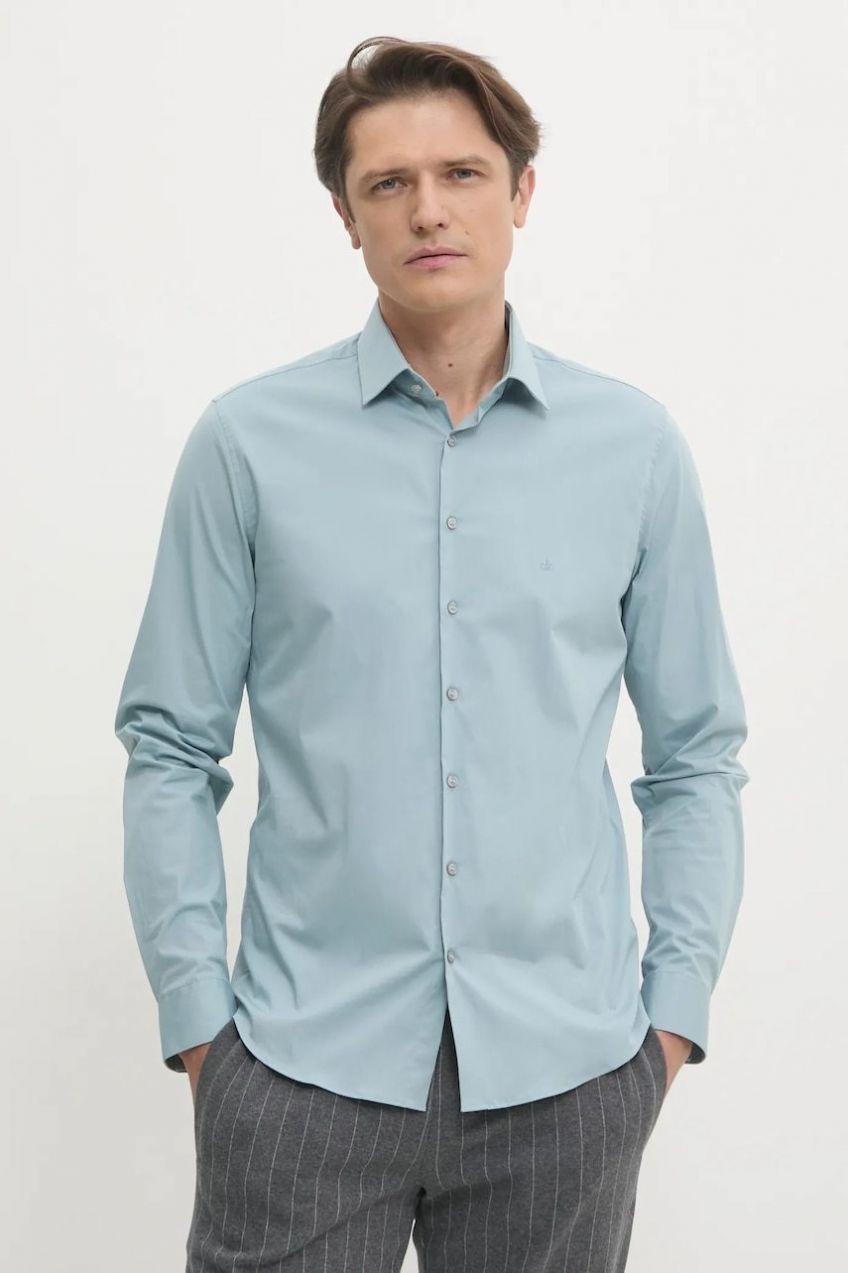 Košeľa Calvin Klein pánska, slim, s klasickým golierom, K10K108229