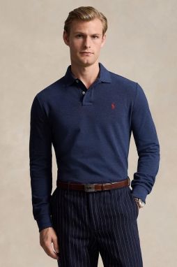 Bavlnené tričko s dlhým rukávom Polo Ralph Lauren čierna farba, jednofarebné, 710680790