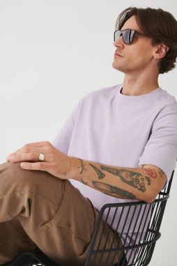 Bavlnené tričko Medicine pánske, fialová farba, jednofarebná