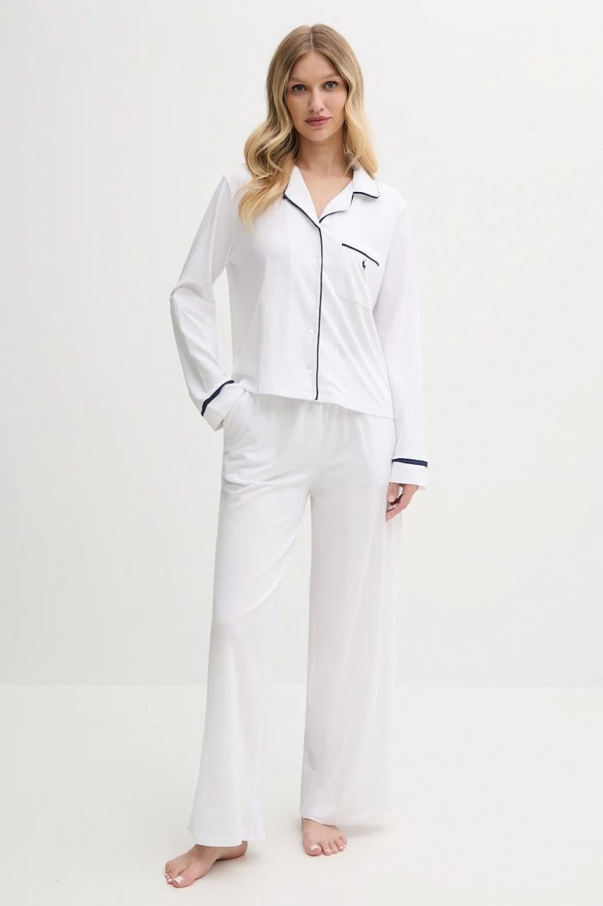 Pyžamo Polo Ralph Lauren dámske, biela farba, 4P0229