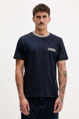 Bavlnené tričko Guess Jeans pánske, tmavomodrá farba, s potlačou, M5YI09 K8FQ4