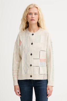 Vlnený kardigán PS Paul Smith béžová farba, ľahký, W2R-655N-T31380