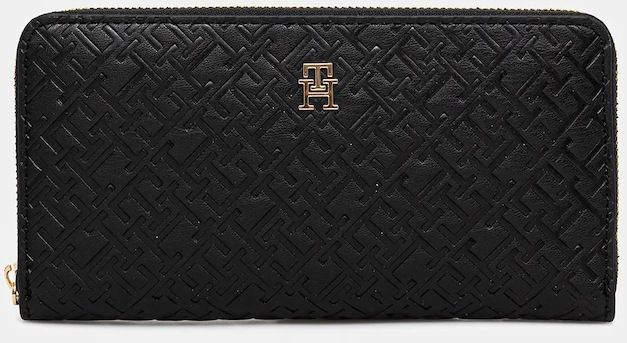 Peňaženka Tommy Hilfiger dámska, čierna farba, AW0AW17955
