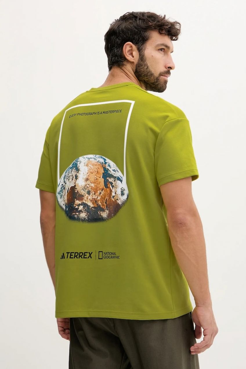 Športové tričko adidas TERREX zelená farba, s potlačou, KC2351