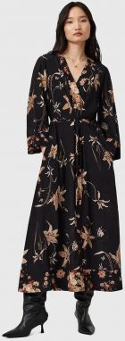 Šaty AllSaints DIANA čierna farba, maxi, áčkový strih, W020DD