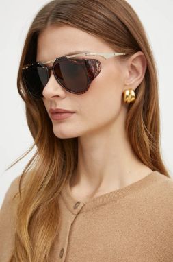 Slnečné okuliare Saint Laurent dámske, hnedá farba, SL M137 AMELIA