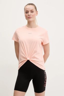 Bavlnené tričko Dkny dámske, oranžová farba, DP5T9994