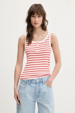 Top Tommy Jeans dámsky, červená farba, DW0DW19492