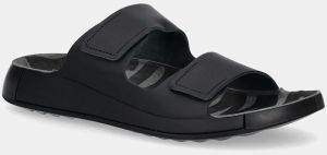Kožené šľapky Ecco Cozmo 2-Strap pánske, čierna farba, 500904-01001