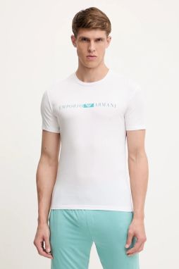 Tričko Emporio Armani Underwear pánske, biela farba, s potlačou, EM000379 AF10774