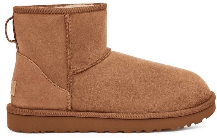 Semišové snehule UGG Classic Mini II dámske, hnedá farba, 1016222.CHE