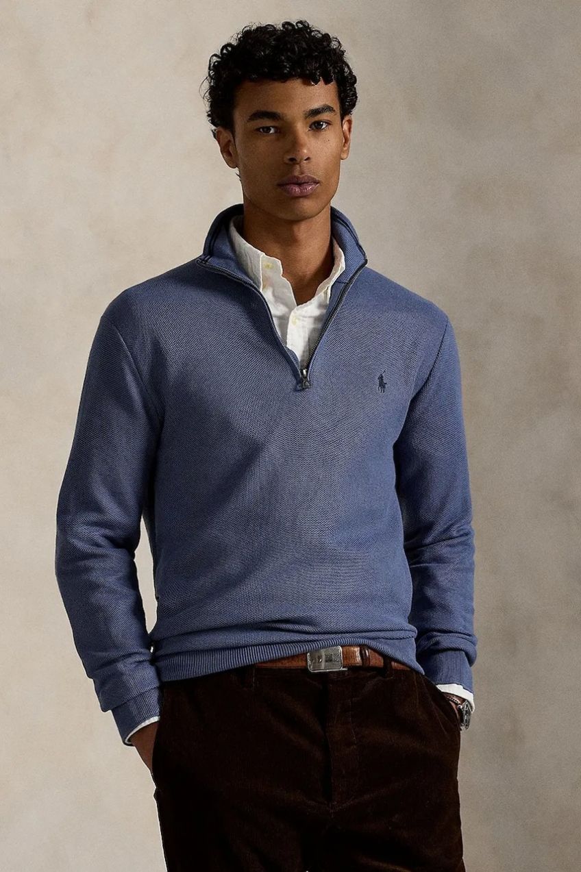 Bavlnený sveter Polo Ralph Lauren čierna farba, ľahké, s polorolákom, 710932304