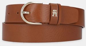 Kožený opasok Tommy Hilfiger dámsky, hnedá farba, AW0AW16837