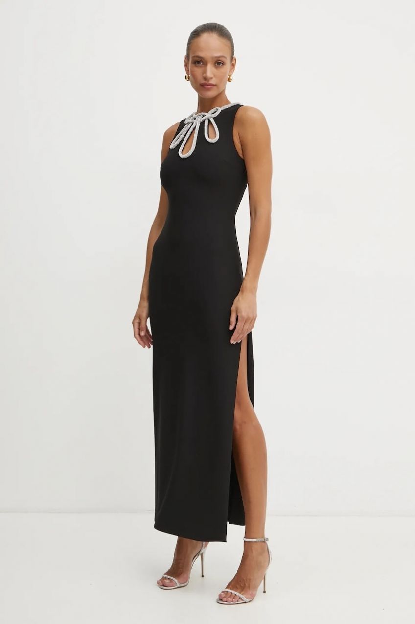 Šaty Marciano Guess SERAFINA čierna farba, maxi, rovný strih, 5RGK45 6869Z