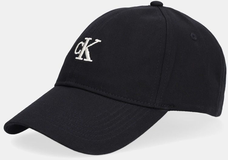 Bavlnená šiltovka Calvin Klein Jeans čierna farba, s potlačou, LV04K5024G
