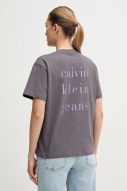 Bavlnené tričko Calvin Klein Jeans dámske, šedá farba, J20J225238