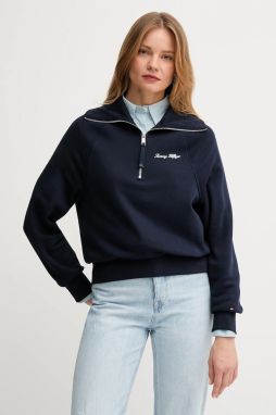 Mikina Tommy Hilfiger tmavomodrá farba, jednofarebná, WW0WW46632