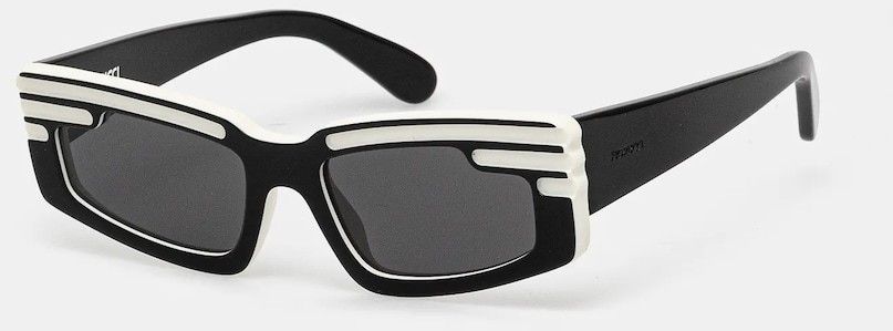 Slnečné okuliare Fiorucci Rectangular Wing dámske, čierna farba, U01FPASU134AC03BK01