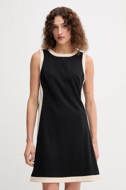 Šaty Dkny čierna farba, mini, áčkový strih, DD4D1955