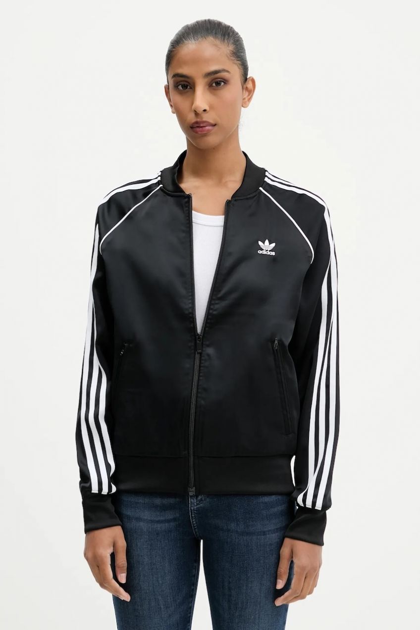 Mikina adidas Originals SST SATIN čierna farba, s nášivkou, JZ6733