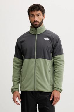 Fleecová mikina The North Face Glacier Heavyweight zelená farba, s potlačou, NF0A89JGDKI1