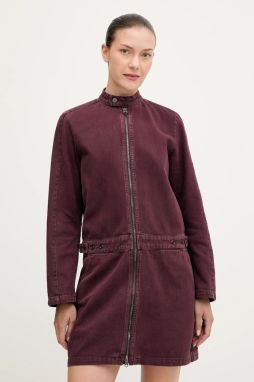 Rifľové šaty G-Star bordová farba, mini, rovný strih, D27009.E078